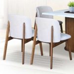 TURIN Velvet Fabric Dining Chair-Walnut - Image 5