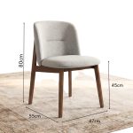 TURIN Velvet Fabric Dining Chair-Walnut - Image 6