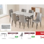 VELENTINA 6 Seater Sintered Stone Dining Set-Grey - Image 6