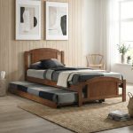 VENEZIA Single Size Pull Out Bed-Walnut - Image 2