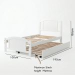VENEZIA Single Size Pull Out Bed-White - Image 3