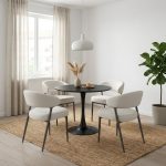NETTIE 4 Seater Round Dining Set-Black