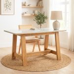 TETAN 140x80cm Sintered Stone Study Desk-Oak - Image 3