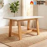 TETAN 140x80cm Sintered Stone Dining Table-Oak