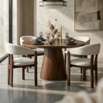 ALONI D120cm Round Dining Table-Cocoa - Image 4