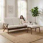 ALSTER 3 Seater L shaped Sofa-Cream Fleece