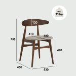TENURE 4 Seater Round Dining Set-Walnut - Image 6