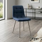 ELLY 4 Seater Sintered Stone Dining Set-Blue - Image 6