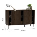 KARAT 3 Sliding Door Sideboard-Walnut - Image 3