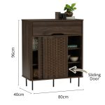 KARAT Sliding Door Storage Cabinet-Walnut - Image 7