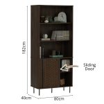 KARAT 2 Sliding Door Display Cabinet-Walnut - Image 5