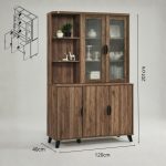 ARCHI 3 Door Display Cabinet-Walnut - Image 2