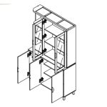 ARCHI 3 Door Display Cabinet-Walnut - Image 3