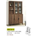 ARCHI 3 Door Display Cabinet-Walnut - Image 4
