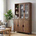 ARCHI 3 Door Display Cabinet-Walnut - Image 5