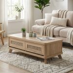 ARTISAN 100cm 2 Drawers Coffee Table-Oak - Image 2