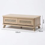 ARTISAN 100cm 2 Drawers Coffee Table-Oak - Image 3