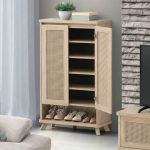ARTISAN 2 Door Shoe Cabinet Cabinet-Oak - Image 2