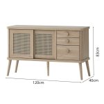 ARTISAN 120cm Sliding Door Sideboard-Oak - Image 3