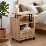 ARTISAN Lift Top Swivel Side Table-Oak
