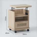 ARTISAN Lift Top Swivel Side Table-Oak - Image 3