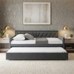 BARON Single Size Pullout Daybed-Grey