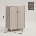 BELLUNO 2 Door Shoe Cabinet-White Wash - Image 3