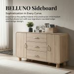 BELLUNO 150cm 2 Door 3 Drawers Sideboard-White Wash - Image 2