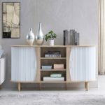 CALMA 150cm Sliding Door Sideboard-Oak+White