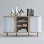CALMA 150cm Sliding Door Sideboard-Oak+White - Image 3