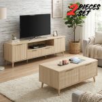 [Package] CATIA 6 Feet 2 In 1 Living Set-Oak