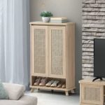 ARTISAN 2 Door Shoe Cabinet Cabinet-Oak - Image 3