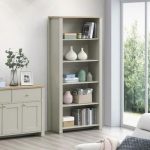 ORION 5 Tier Display Cabinet Book Shelf-Grey - Image 4