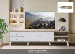 VETTA 180cm TV Cabinet-Oak+White - Image 4
