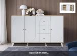 VETTA 160cm 3 Doors 3 Drawers Sideboard-White+Oak - Image 4