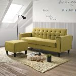 ALBA 3 Seater Sofa With Stool-Yellow - Image 3