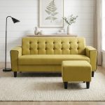 ALBA 3 Seater Sofa With Stool-Yellow