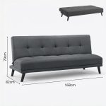 EMILIA 3 Seater Sofa Bed-Grey - Image 4
