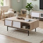 FORZA 110cm Coffee Table-Oak+White