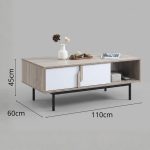 FORZA 110cm Coffee Table-Oak+White - Image 3