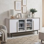 FORZA 160cm 4 Door Sideboard-Oak+White