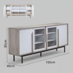 FORZA 160cm 4 Door Sideboard-Oak+White - Image 3