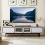 FORZA 200cm 4 Door TV Cabinet-Oak+White
