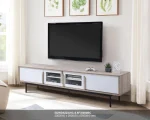 FORZA 200cm 4 Door TV Cabinet-Oak+White - Image 5