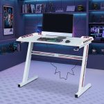 G01 100cm Gaming Table With LED Light-White