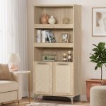 HOSHI 80cm 2 Door Display Cabinet-Oak - Image 6
