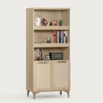 HOSHI 80cm 2 Door Display Cabinet-Oak - Image 4