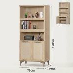 HOSHI 80cm 2 Door Display Cabinet-Oak - Image 3