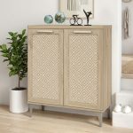 HOSHI 2 Door Shoe Cabinet-Oak - Image 2