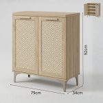 HOSHI 2 Door Shoe Cabinet-Oak - Image 5